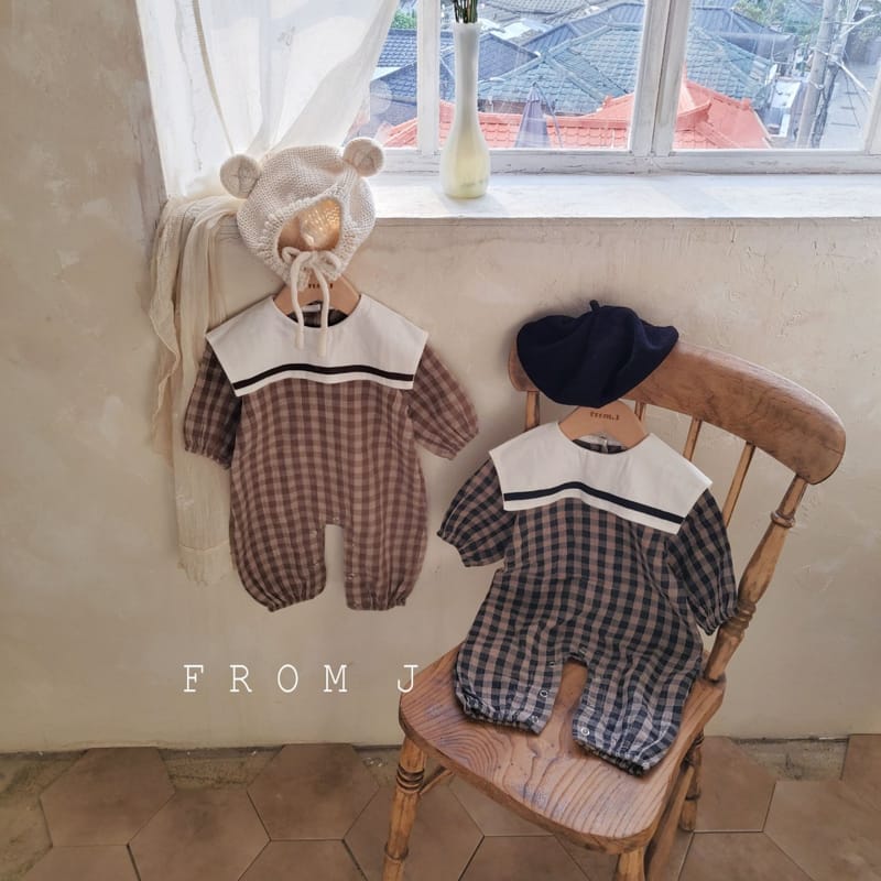 FROM J - Korean Children Fashion - #Kfashion4kids - Check Sailor Bodysuit - 6