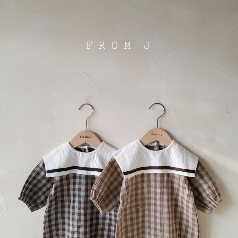 FROM J - Korean Children Fashion - #Kfashion4kids - Check Sailor Bodysuit - 7
