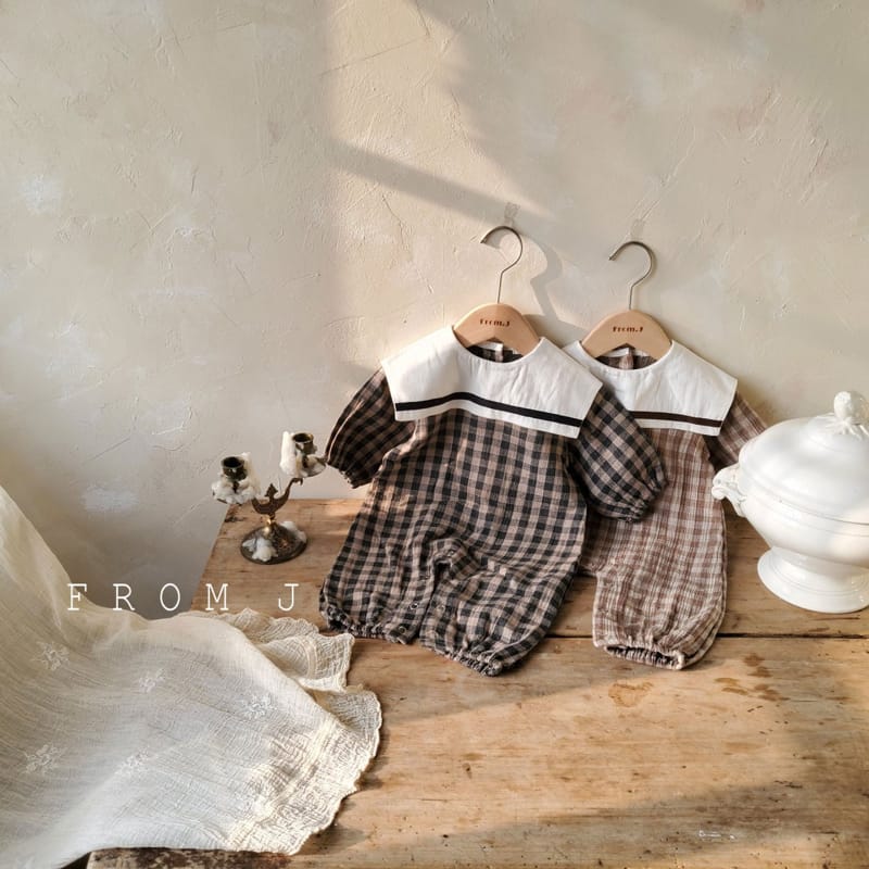 FROM J - Korean Children Fashion - #Kfashion4kids - Check Sailor Bodysuit - 8