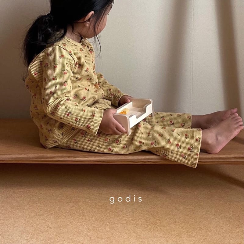 GODIS - Korean Children Fashion - #Kfashion4kids - Rose Waffle Loungewear - 3