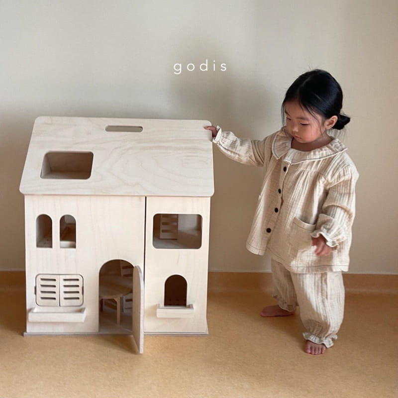 GODIS - Korean Children Fashion - #Kfashion4kids - Ecru Beige Frill Loungewear - 5