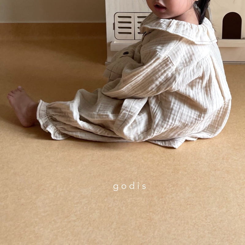 GODIS - Korean Children Fashion - #Kfashion4kids - Ecru Beige Frill Loungewear - 8