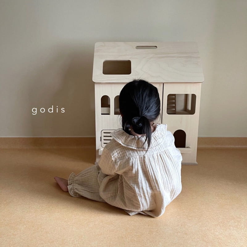 GODIS - Korean Children Fashion - #Kfashion4kids - Ecru Beige Frill Loungewear - 9
