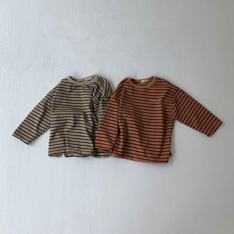 GO;U - Korean Children Fashion - #Kfashion4kids - Pigment Stripes Tee