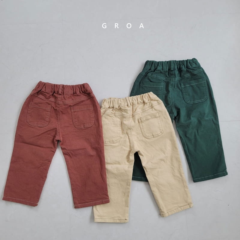 GROA - Korean Children Fashion - #Kfashion4kids - Peach Span Pants
