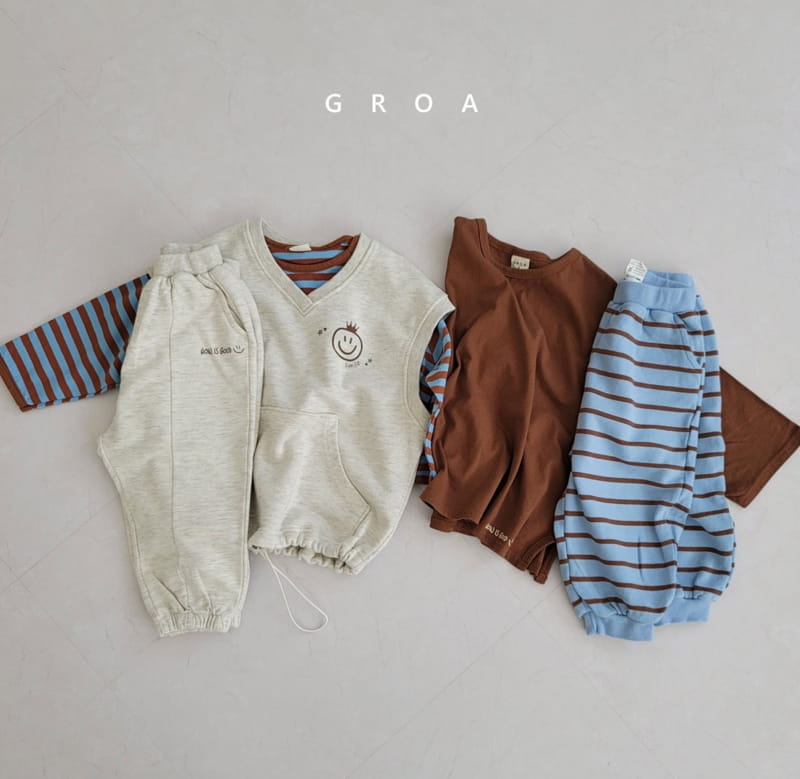 GROA - Korean Children Fashion - #Kfashion4kids - Stripe Jogger Pants - 5