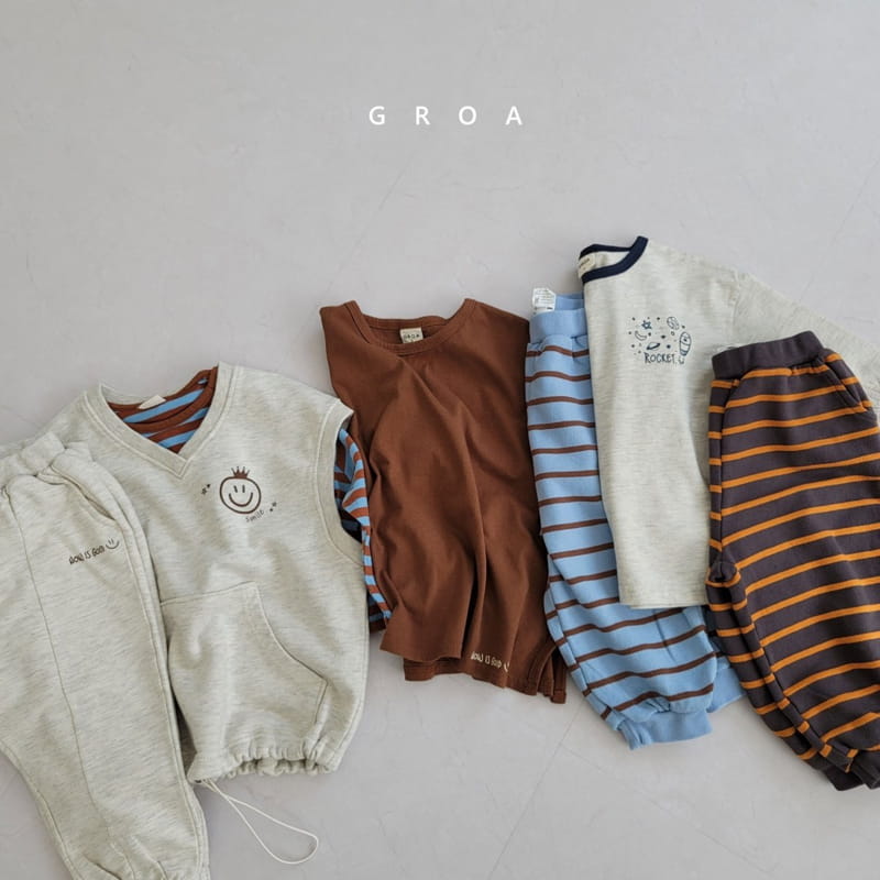 GROA - Korean Children Fashion - #Kfashion4kids - Stripe Jogger Pants - 6