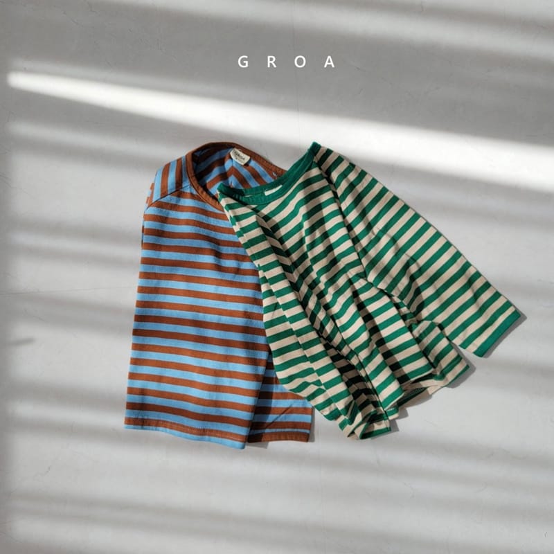 GROA - Korean Children Fashion - #Kfashion4kids - Stripe Raglan Tee - 5