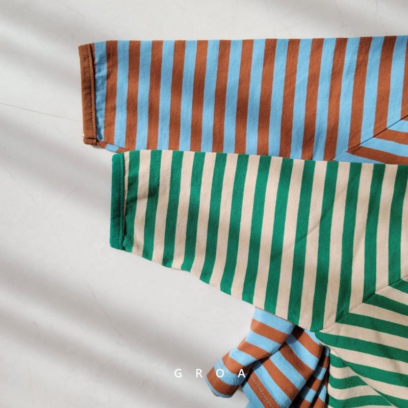GROA - Korean Children Fashion - #Kfashion4kids - Stripe Raglan Tee - 6