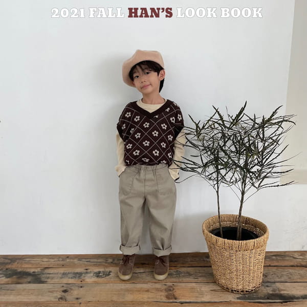 HAN'S - Korean Children Fashion - #Kfashion4kids - Argyle Flower Vest
