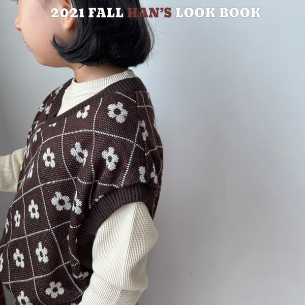 HAN'S - Korean Children Fashion - #Kfashion4kids - Argyle Flower Vest - 10