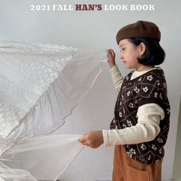 HAN'S - Korean Children Fashion - #Kfashion4kids - Argyle Flower Vest - 11