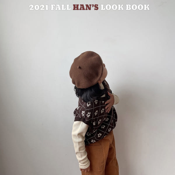 HAN'S - Korean Children Fashion - #Kfashion4kids - Argyle Flower Vest - 12
