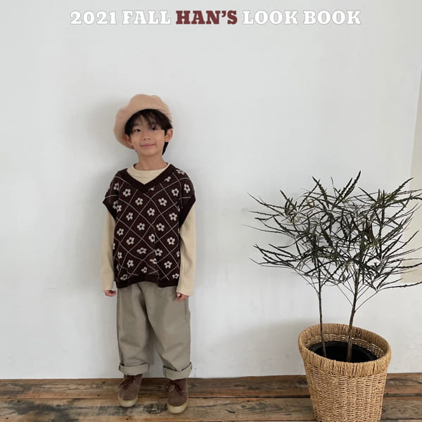 HAN'S - Korean Children Fashion - #Kfashion4kids - Argyle Flower Vest - 3