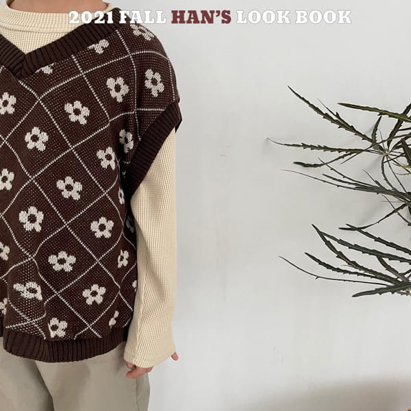 HAN'S - Korean Children Fashion - #Kfashion4kids - Argyle Flower Vest - 4
