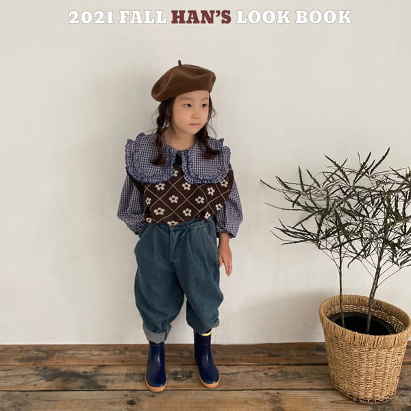 HAN'S - Korean Children Fashion - #Kfashion4kids - Argyle Flower Vest - 6