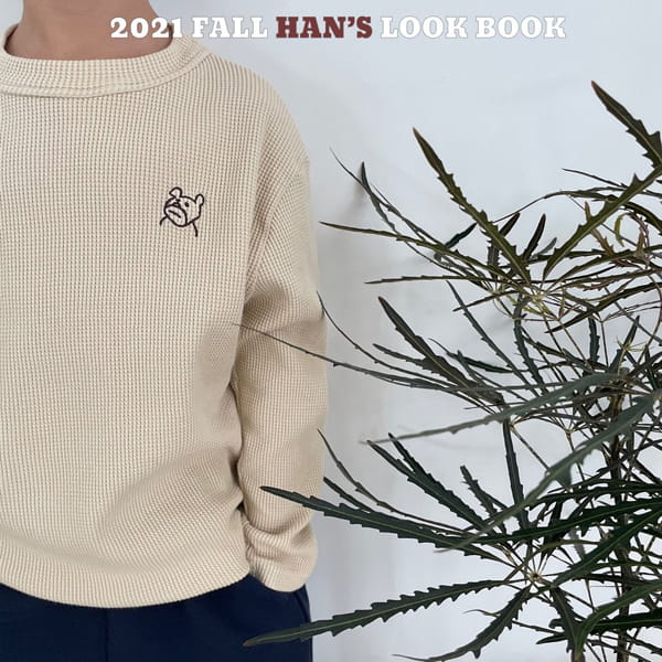 HAN'S - Korean Children Fashion - #Kfashion4kids - Bear Embroidery Waffle Tee - 4