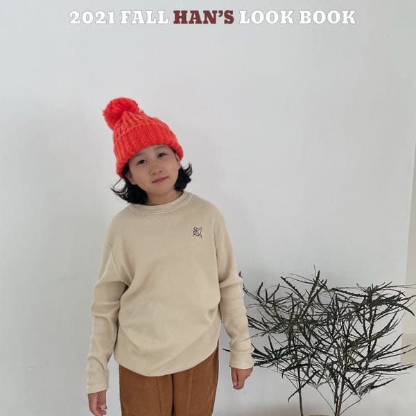 HAN'S - Korean Children Fashion - #Kfashion4kids - Bear Embroidery Waffle Tee - 8