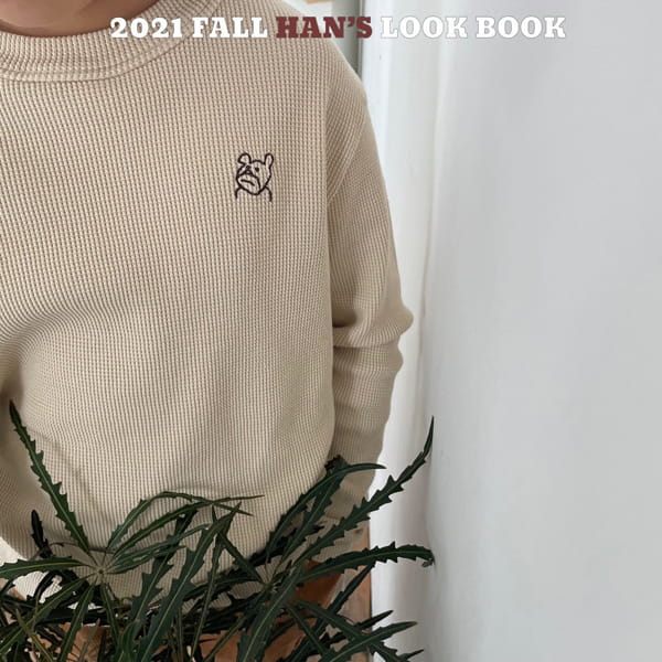 HAN'S - Korean Children Fashion - #Kfashion4kids - Bear Embroidery Waffle Tee - 9