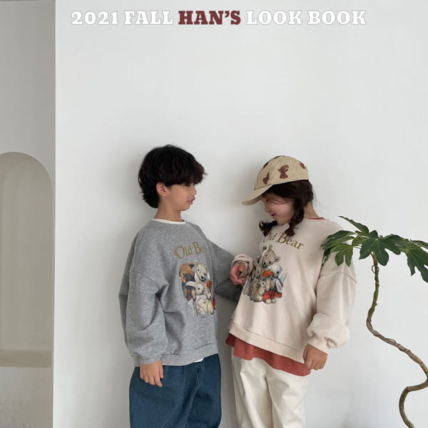 HAN'S - Korean Children Fashion - #Kfashion4kids - Old Bear Sweatshirt - 3