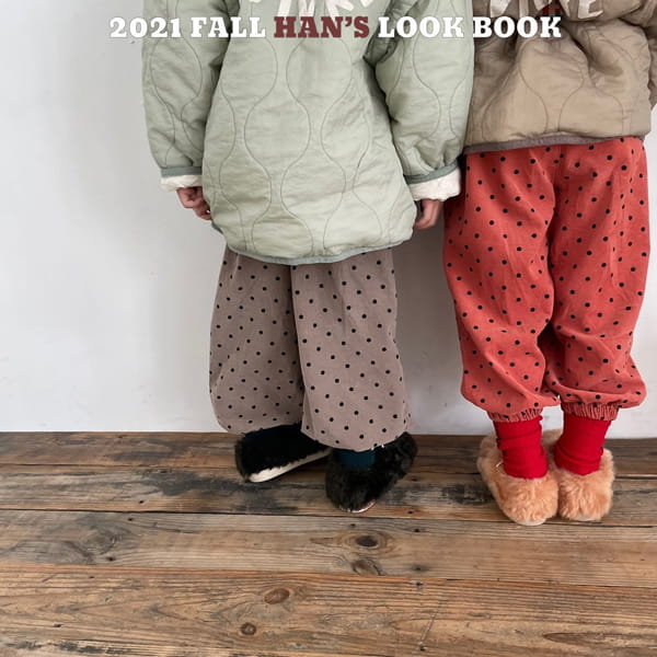 HAN'S - Korean Children Fashion - #Kfashion4kids - Corduroy Dot Pants