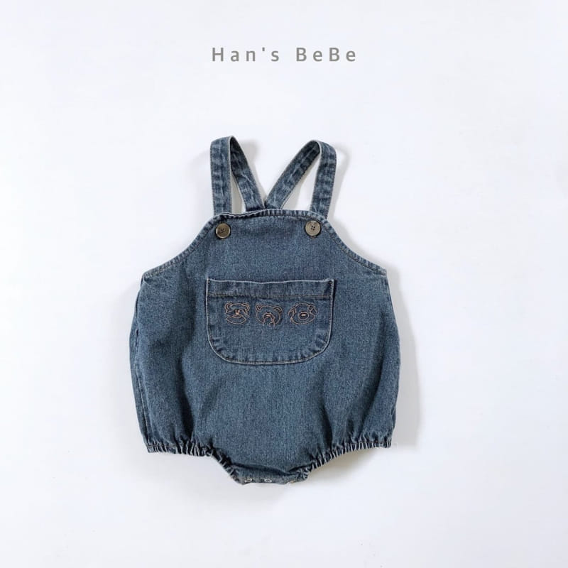 HAN'S - Korean Children Fashion - #Kfashion4kids - Denim Suspender Bodysuit