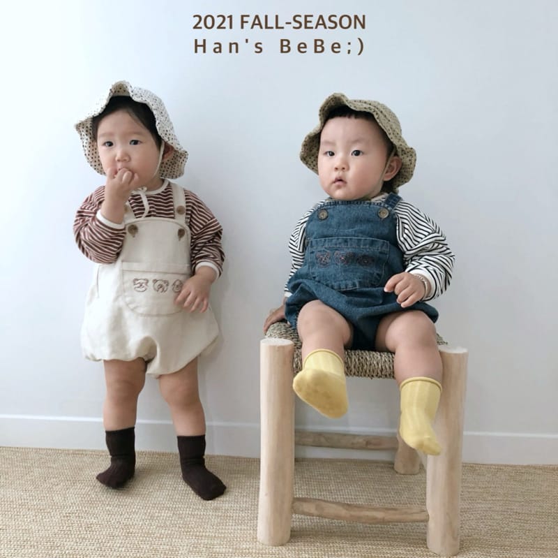 HAN'S - Korean Children Fashion - #Kfashion4kids - Denim Suspender Bodysuit - 11