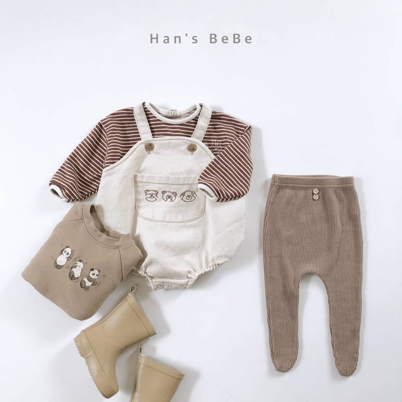 HAN'S - Korean Children Fashion - #Kfashion4kids - Denim Suspender Bodysuit - 3