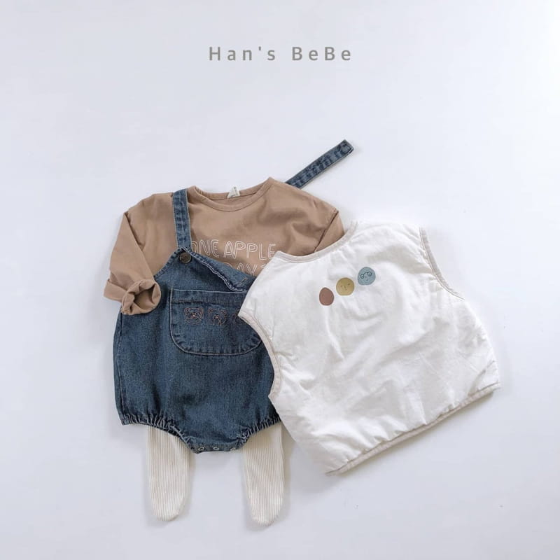 HAN'S - Korean Children Fashion - #Kfashion4kids - Denim Suspender Bodysuit - 5