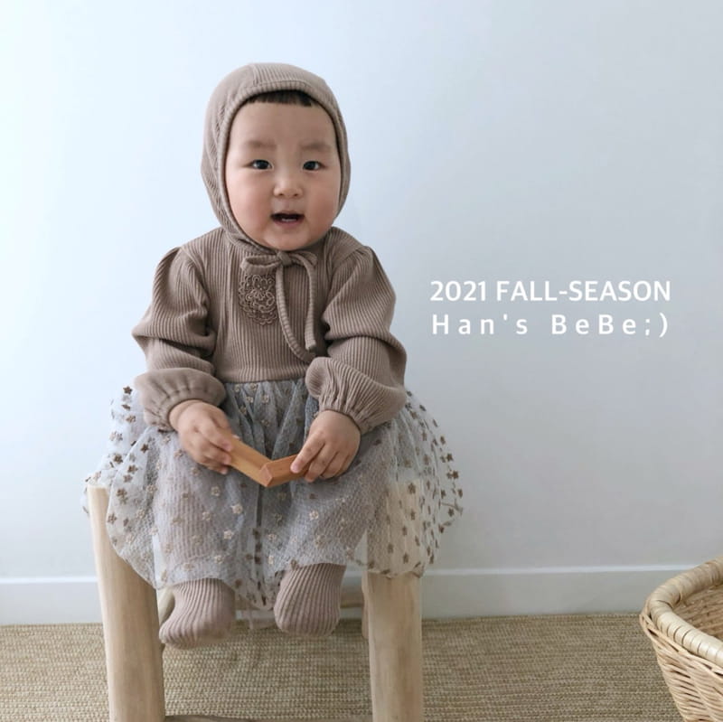 HAN'S - Korean Children Fashion - #Kfashion4kids - Bebe Cha One-piece with Bonnet - 10
