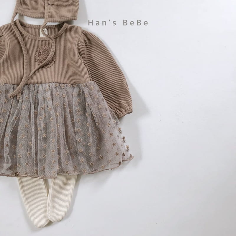 HAN'S - Korean Children Fashion - #Kfashion4kids - Bebe Cha One-piece with Bonnet - 3