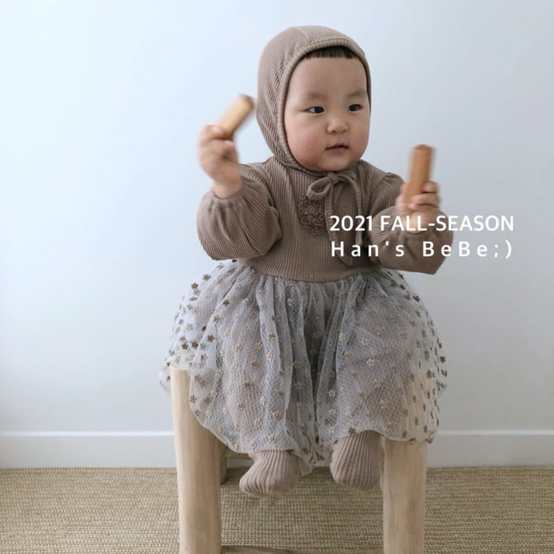 HAN'S - Korean Children Fashion - #Kfashion4kids - Bebe Cha One-piece with Bonnet - 9