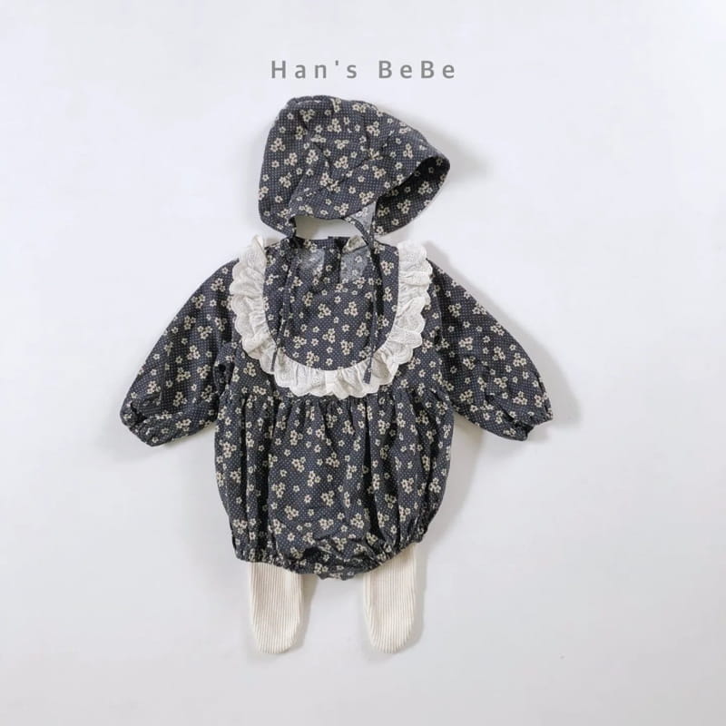 HAN'S - Korean Children Fashion - #Kfashion4kids - Lace Bodysuit with Bonnet