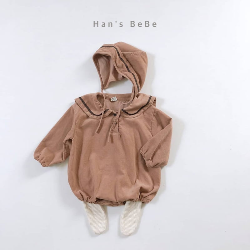 HAN'S - Korean Children Fashion - #Kfashion4kids - Sailor Collar Bodysuit with Bonnet