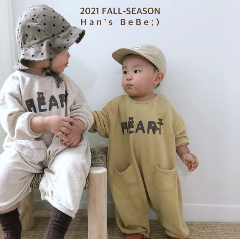 HAN'S - Korean Children Fashion - #Kfashion4kids - Heart Bear Bodysuit - 12