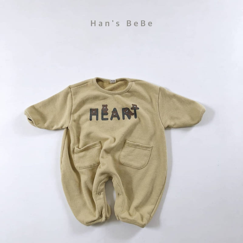 HAN'S - Korean Children Fashion - #Kfashion4kids - Heart Bear Bodysuit - 2