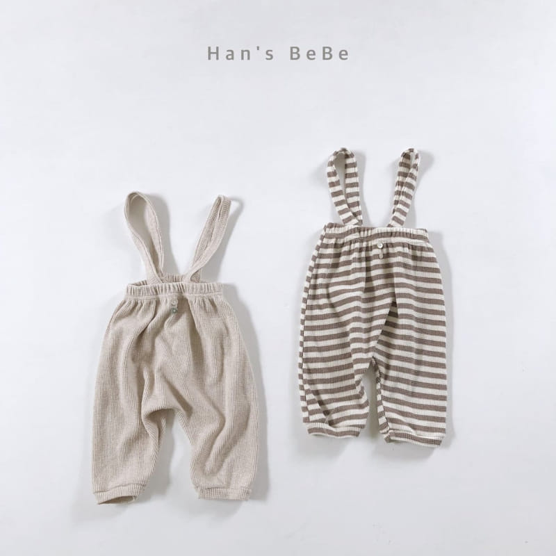 HAN'S - Korean Children Fashion - #Kfashion4kids - Bebe Waffle Suspender Pants - 4