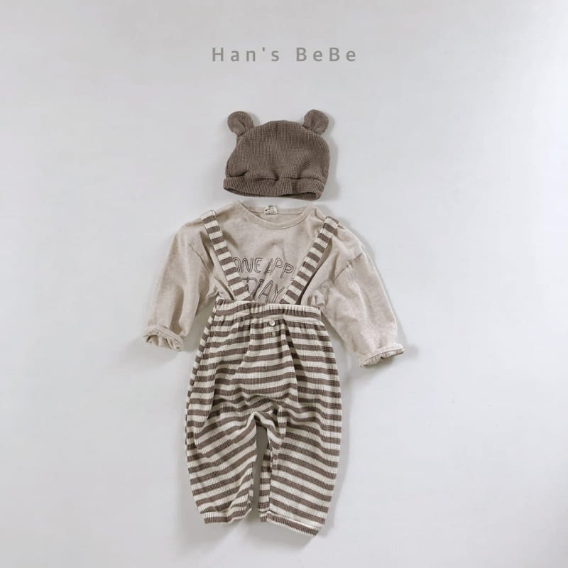 HAN'S - Korean Children Fashion - #Kfashion4kids - Bebe Waffle Suspender Pants - 6