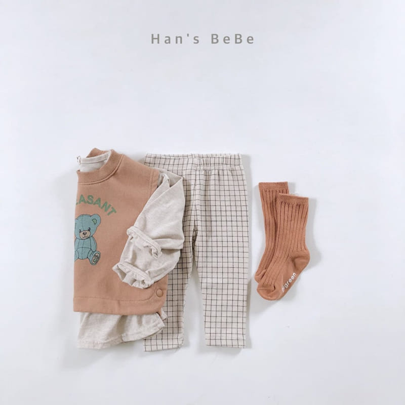HAN'S - Korean Children Fashion - #Kfashion4kids - Bebe Check Leggings - 3