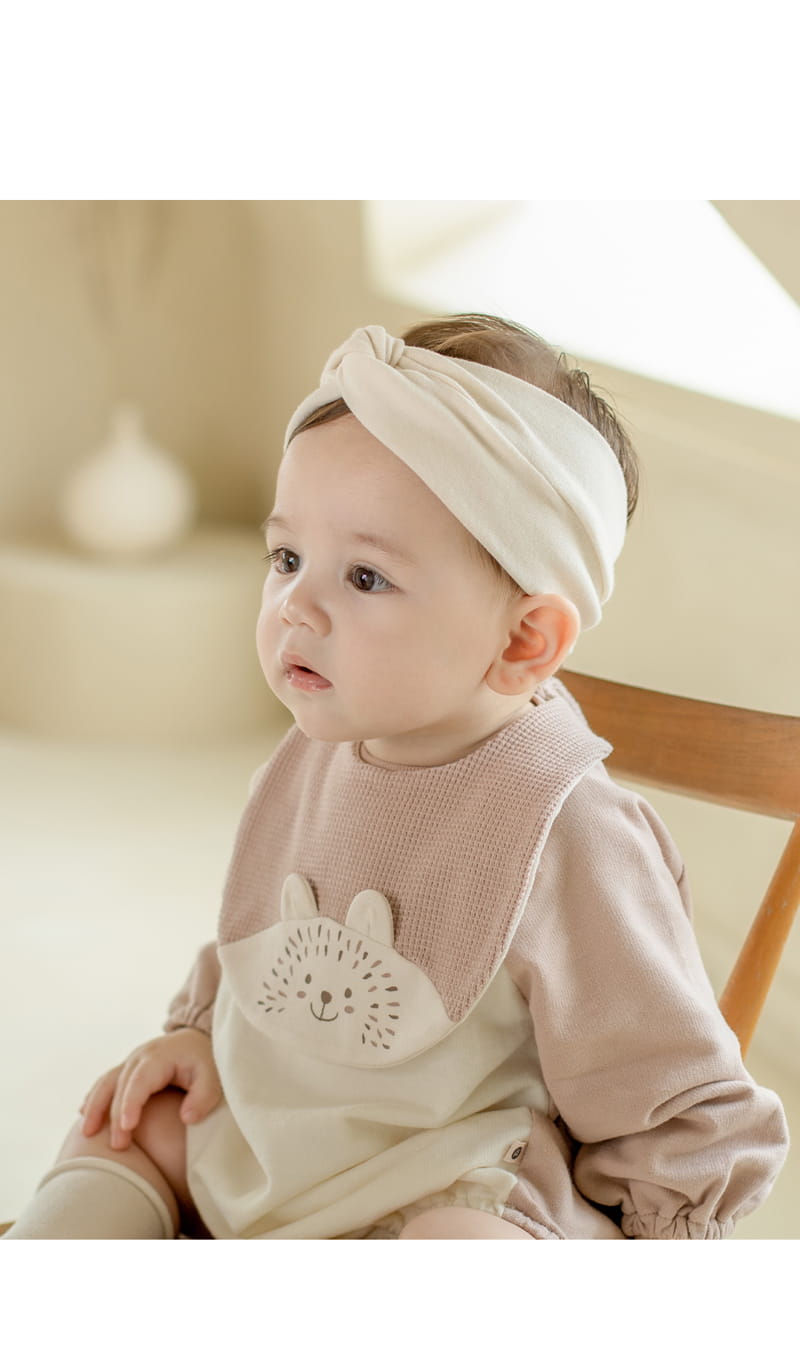 HAPPY PRINCE - Korean Children Fashion - #Kfashion4kids - Erizo Baby Bib + Hairband Set - 3