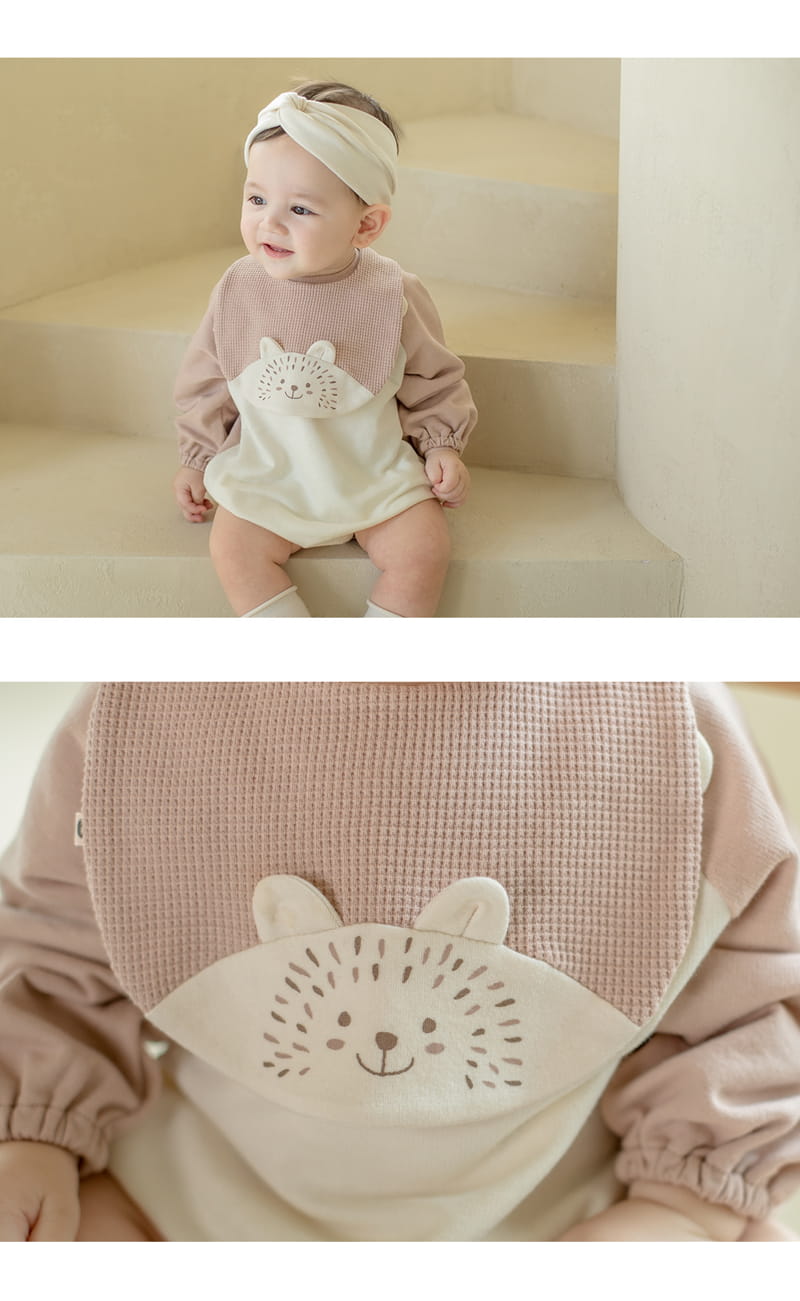 HAPPY PRINCE - Korean Children Fashion - #Kfashion4kids - Erizo Baby Bib + Hairband Set - 6
