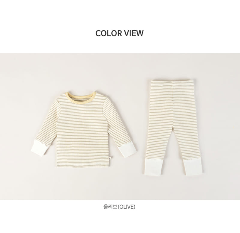 HAPPY PRINCE - Korean Children Fashion - #Kfashion4kids - Ray Ribbed Baby Loungewear Olive - 11