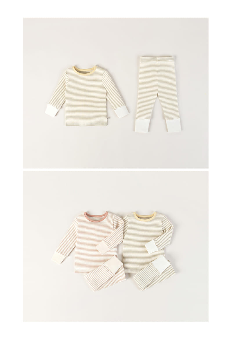 HAPPY PRINCE - Korean Children Fashion - #Kfashion4kids - Ray Ribbed Baby Loungewear Olive - 8