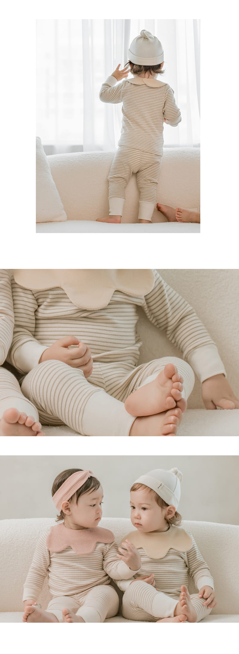 HAPPY PRINCE - Korean Children Fashion - #Kfashion4kids - Ray Ribbed Baby Loungewear Olive - 9