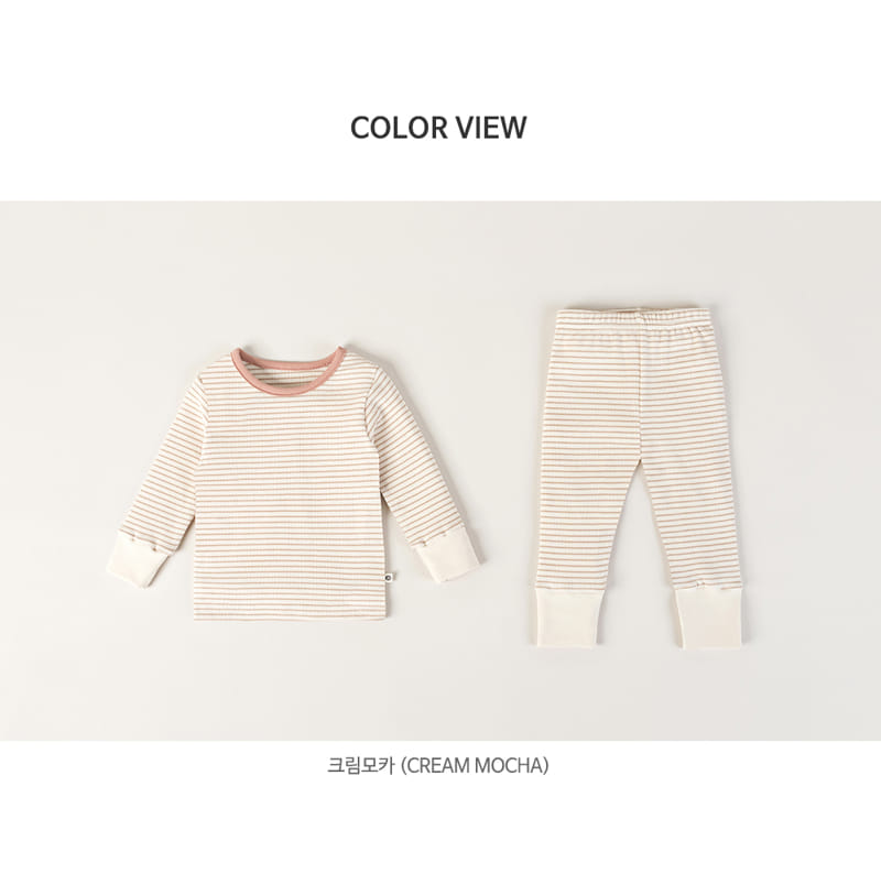 HAPPY PRINCE - Korean Children Fashion - #Kfashion4kids - Ray Ribbed Baby Loungewear Cream Mocha - 11