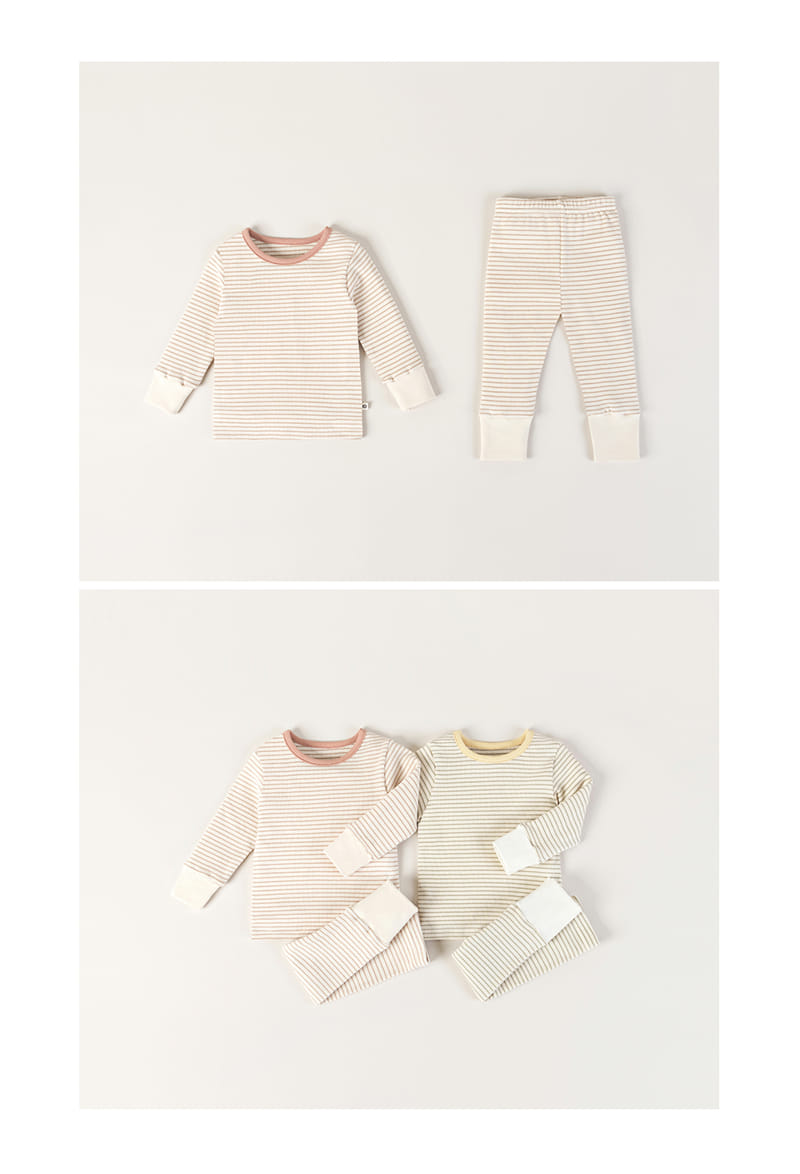 HAPPY PRINCE - Korean Children Fashion - #Kfashion4kids - Ray Ribbed Baby Loungewear Cream Mocha - 8