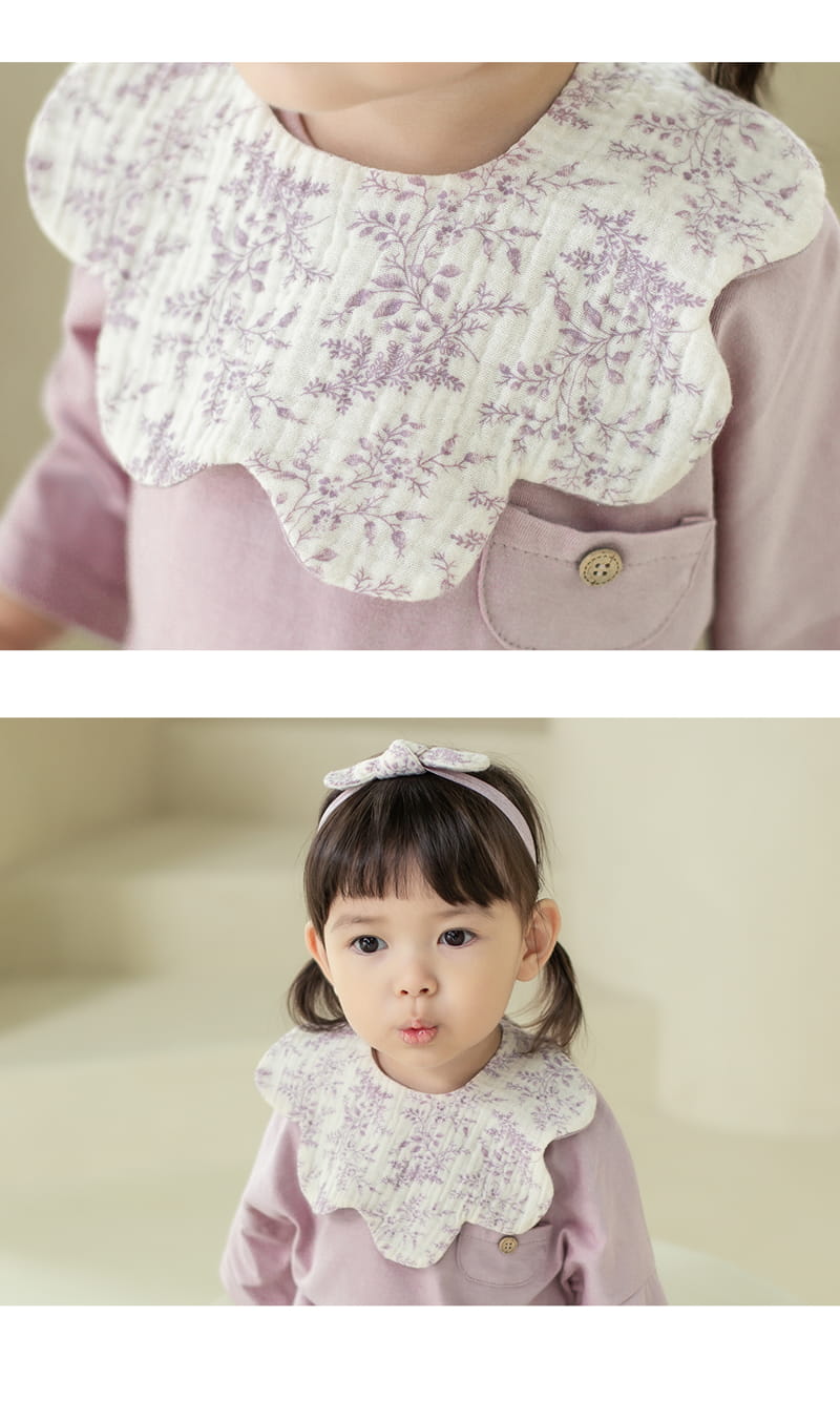 HAPPY PRINCE - Korean Children Fashion - #Kfashion4kids - Lilac Baby Bib + Hairband Set - 5