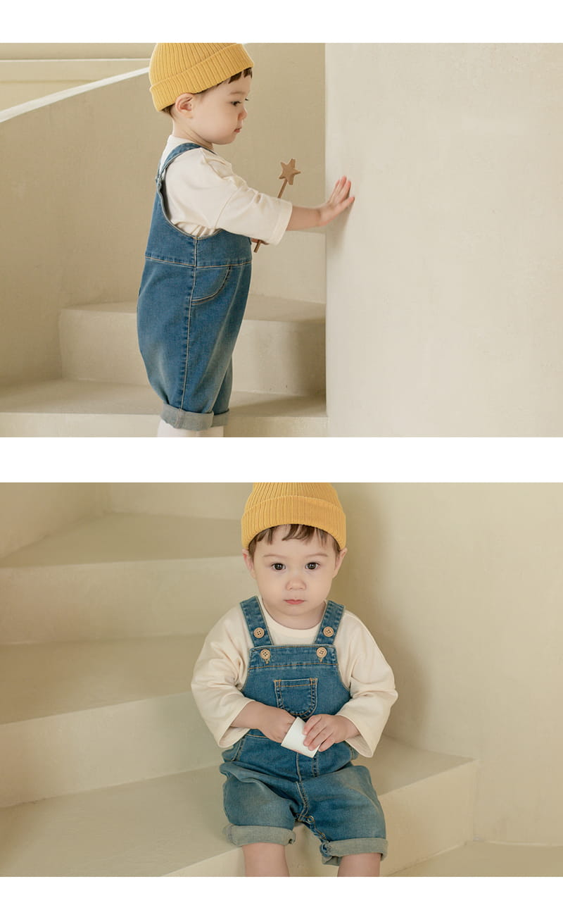 HAPPY PRINCE - Korean Children Fashion - #Kfashion4kids - Z Denim Baby Overalls - 4