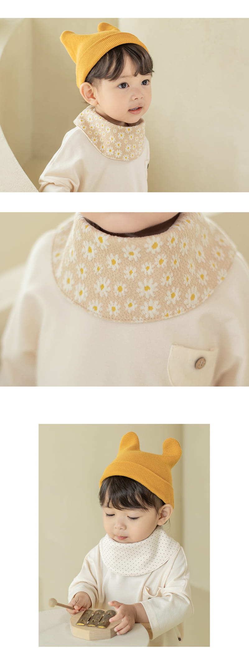 HAPPY PRINCE - Korean Children Fashion - #Kfashion4kids - Daisy Reversible Baby Banana Bib - 5