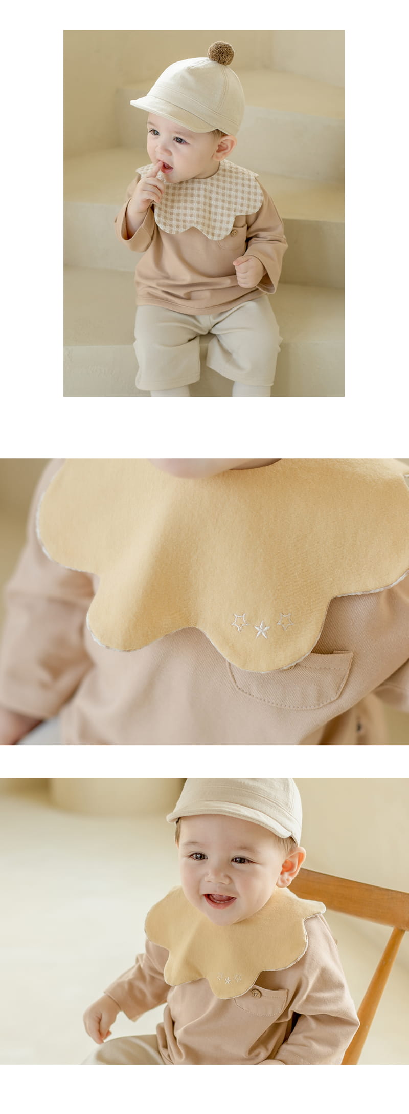 HAPPY PRINCE - Korean Children Fashion - #Kfashion4kids - Huang Reversible Baby Wave Bib - 6